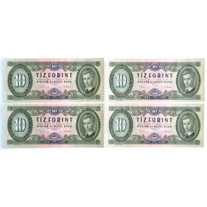 1969. 10Ft (4x) sorszámkövetők T:I,I- /  Hungary 1969. 10 Forint (4x) sequential serials C:UNC...