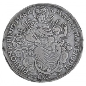 1768K EVM-D Tallér Ag Mária Terézia Körmöcbánya (27,96g) T:2- patina / Hungary 1768K EVM-D Thaler Ag Maria Theresia...