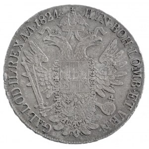 1824B Tallér Ag I. Ferenc Körmöcbánya (27,81g) T:2- juszt., ph. / Hungary 1824B Thaler Ag Franz I Kremnitz (27,81g...