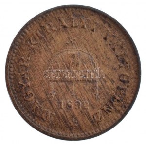 1892KB 1f Br Körmöcbánya (1,70g) T:1- apró ph. / Hungary 1892KB 1 Fillér Br Kremnitz (1,70g) C...