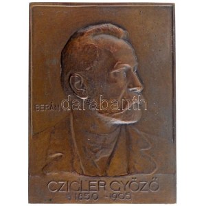 Berán Lajos (1882-1943) 1905. Czigler Győző 1850-1905 egyoldalas Br plakett (96,71g/68x50mm) T:2 kis ph. ...