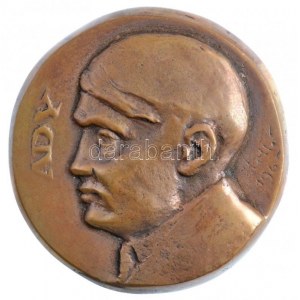 Holló Barnabás (1865-1917) 1965. Ady egyoldalas öntött Br emlékérem (166,08g/69mm) T:1- / Hungary 1965. Ady one...