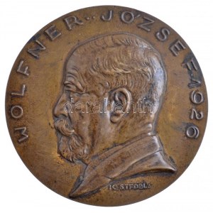 Kisfaludi Strobl Zsigmond (1884-1975) 1926. Wolfner József egyoldalas Br emlékérem (178,74g/85mm) T:2 / Hungary 1926...