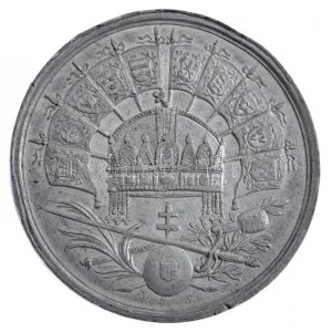 1867. A Buda-Pesti Koronázás Emlékeül 1867 Sn koronázási emlékérem. Szign.: W.S. (15,29g/37,5mm) T:2- ph. ...