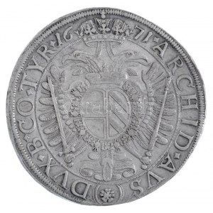 Ausztria 1671. Tallér I. Lipót Bécs (28,30g) T:2,2- kis anyaghiba / Austria 1671. Thaler Leopold I Vienna (28,30g...