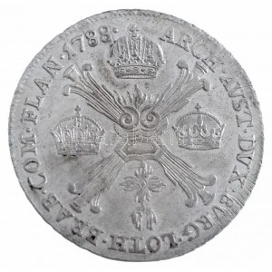 Osztrák Németalföld 1788B 1/4 Koronatallér Ag II. József (7,34g) T:2,2- juszt. / Austrian Netherlands 1788B 1...