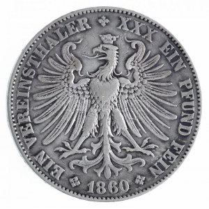Német Államok / Frankfurt am Main 1860. Tallér Ag Frankfurt szabadváros (18,42g) T:2- karc / German States ...