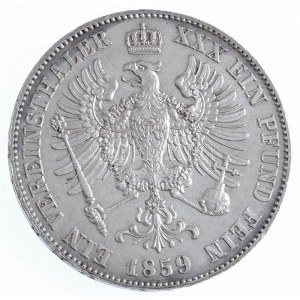 Német Államok / Poroszország 1859A Tallér Ag IV. Vilmos Frigyes Berlin (18,56g) T:1- / German States ...