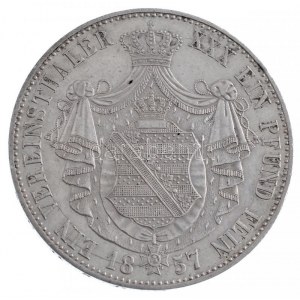 Német Államok / Szászország-Albertine 1857F Tallér Ag Johann Drezda (18,58g) T:1-,2 / German States / Saxony...