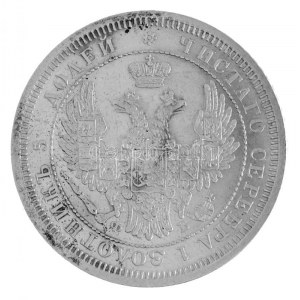 Orosz Birodalom 1856. 25k Ag Szentpétervár (5,14g) T:1- (PP) Russian Empire 1856. 25 Kopeks Ag St. Petersburg (5,14g) C...