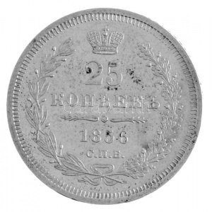 Orosz Birodalom 1856. 25k Ag Szentpétervár (5,14g) T:1- (PP) Russian Empire 1856. 25 Kopeks Ag St. Petersburg (5,14g) C...