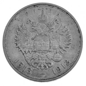 Orosz Birodalom 1913. 1R Ag Romanov-dinasztia 300. évfordulója (19,95g) T:2 kis ph. / Russian Empire 1913...