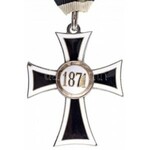 Osztrák-Magyar Monarchia 1871-1918. A Német Lovagrend Mária Keresztje zománcozott kitüntetés mellszalagon T...