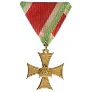 1929. III. osztályú Tiszti Szolgálati Jel aranyozott Br kitüntetés 1929.VIII.18. gravírozással, mellszalagon T...