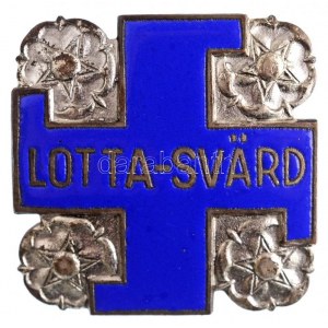 Finnország 1918. Lotta-Svärd finn tartalékos paramilitáris nőszervezet zománcozott, ezüstözött Br tagsági jelvénye...