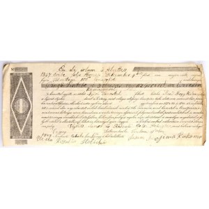 Ercsi (Ertsi) 1847. Kitöltött váltó 106Ft-ról, kézírásos, merített papíron T:III / Hungary / Ercsi 1847...
