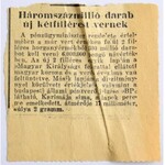 1942. Magyar Királyi Állami Pénzverő Pengő pénzrendszerre vonatkozó termelési és szállítási adatai az 1926-1942...