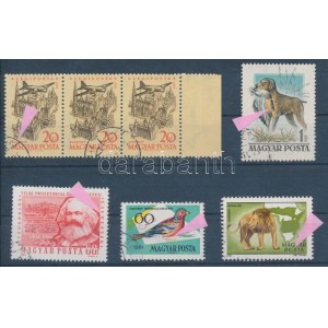 1958-1981 5 klf lemezhibás bélyeg (14.000) / 5 different stamps with plate variety