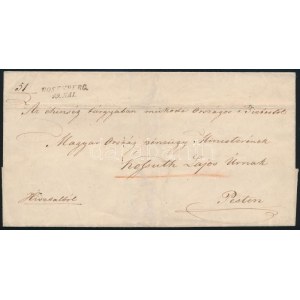 1848 Hivatalos levél ROSENBERG Madocsányi Pál (1807-1875) éhínség tárgyában működő országos biztos, ...