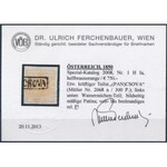 1850 1kr HP Ia világos barnás narancs / light brownish orange (PAN)CSOVA Signed and Certificate: Ferchenbauer ...