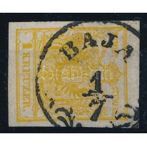 1850 1kr HP III kadmium sárga / cadmium yellow BAJA Signed and Certificate: Ferchenbauer