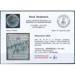 1850 9kr HP I szürkéskék, lemezhibával / greyish blue, with plate flaw PETRIN(IA) Certificate: Strakosch ...