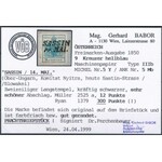 1850 9kr MP IIIb világos kék, szép szélekkel / light blue with nice margins. SASSIN Signed: Ferchenbauer. Certificate...