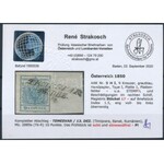 1850 9kr HP I szürkéskék, lemezhibával / greyish blue, with plate flaw TEMESVÁR Certificate: Strakosch (Gudlin 150 p...