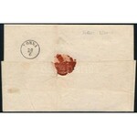 ~1855 Levél 6kr C.M. okmánybélyeggel bérmentesítve levélbélyeg helyett / Cover with 6kr fiscal stamp RIMASZOMBAT...