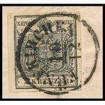 1855 Teljes levél 2kr bérmentesítéssel, Pécsen helyiként postázva / Complete cover with Mi 2 franking FÜNFKIRCHEN...