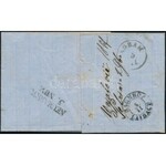 1857 3kr pár MP III, lemezhibával, levélen / pair with plate flaw on cover PETRINIA Signed and Certificate...