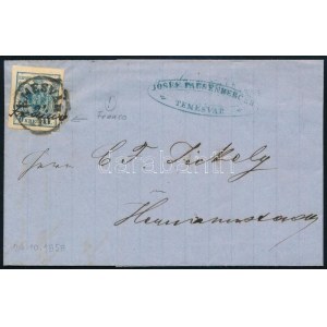 1858.10.24. 9kr MP III levélen, egy héttel az új bélyeg megjelenése előtt felhasználva! / on cover...