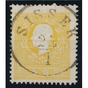 1858 2kr I. sötétsárga / dark yellow SISSEK Signed: Seitz. Certificate: Strakosch