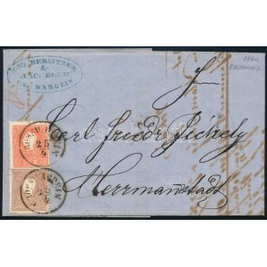 1860 5kr + 10kr távolsági levélen / számlán / on invoice GROSSWARDEIN - Herrmanstadt