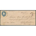 1861 1858-as 10kr és 1861-es 15kr vegyes bérmentesítés ajánlott levélen / 1858 10kr ...