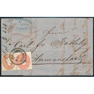 1861 5kr + 10kr távolsági levélen / számlán / on invoice GROSSWARDEIN - Herrmanstadt