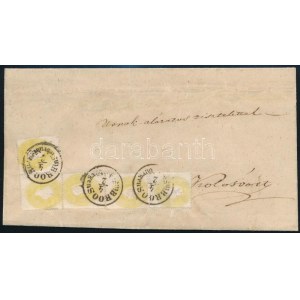 1863 5 x 2kr második zónás levélen / on 2nd zone cover BROOS / in SIEBENBÜRGEN - Kolozsvár. Certificate...
