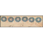 ~1864 7 x 10kr 6. súlyfokozatú ajánlott levélen (a bal oldali bélyeg sarokhibával) ...