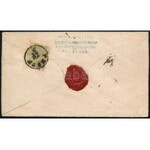 ca. 1864 Helyi ajánlott 5kr díjjegyes boríték 3kr díjkiegészítéssel (nyitási szakadás, visszaragasztva) ...