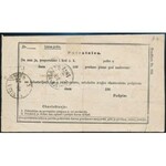 1871 10kr feladóvevényen / on Retour Recepisse TOPRICE-VARAZD (szakadt / tear)