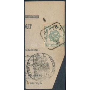 1853 Hírlapilleték 2kr francia újságkivágáson / Newspaper duty 2kr stamp on french newspaper cutting PESTH / ZE(ITG...