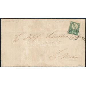 1873 Réznyomat 3kr helyi levélen (hajtás) / on local cover KUBIN (folded)