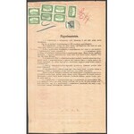 1885-ben kiállított Meghatalmazás az 1917-1921-es évekre bélyegekkel érvényesítve. RR! / Authorisation from 1881...