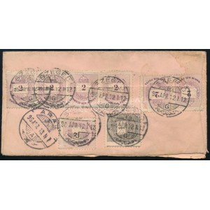 1896 Ajánlott levél 8 bélyeges bérmentesítéssel / Registered cover with 8 stamp franking SZEGED ...