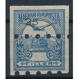 1913 Ki nem adott FEKVŐ vízjeles!! Turul 25f fogazatlan bélyeg látványosan eltolódott értékjelzéssel...