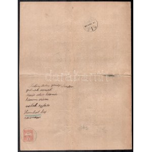 1907 Vakok írásával küldött nyomtatvány 3f bérmentesítéssel Szombathelyre. Rendkívül ritka postatörténeti dokumentum! ...