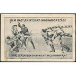 Nyugat-Magyarország VII 1921 vágott 10f pár + 20f pár képeslapon / Mi I-II imperforate pairs on postcard, Signed...