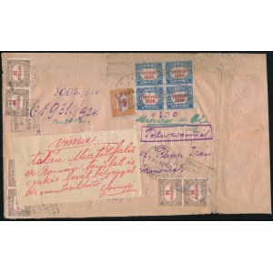 1924 Tértivevényes Hivatalos levél, rendkívüli postatörténeti dokumentum / Official cover with recorded delivery...