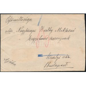 1930 Nagybányai Horthy Miklósnénak címzett levél / Cover addressed to Mrs. Horthy