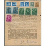 1930-1939 Teljes meghatalmazás 22 bélyeggel, évenkénti lerovással / Authorisation with 22 stamps VÁSÁROSNAMÉLY...